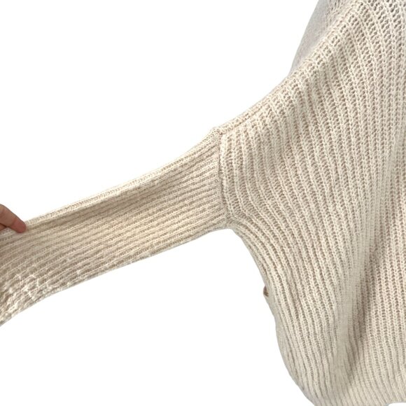 Dreamers Chunky Open Front Knit Cardigan Sweater Cream Size Medium - Picture 5 of 10